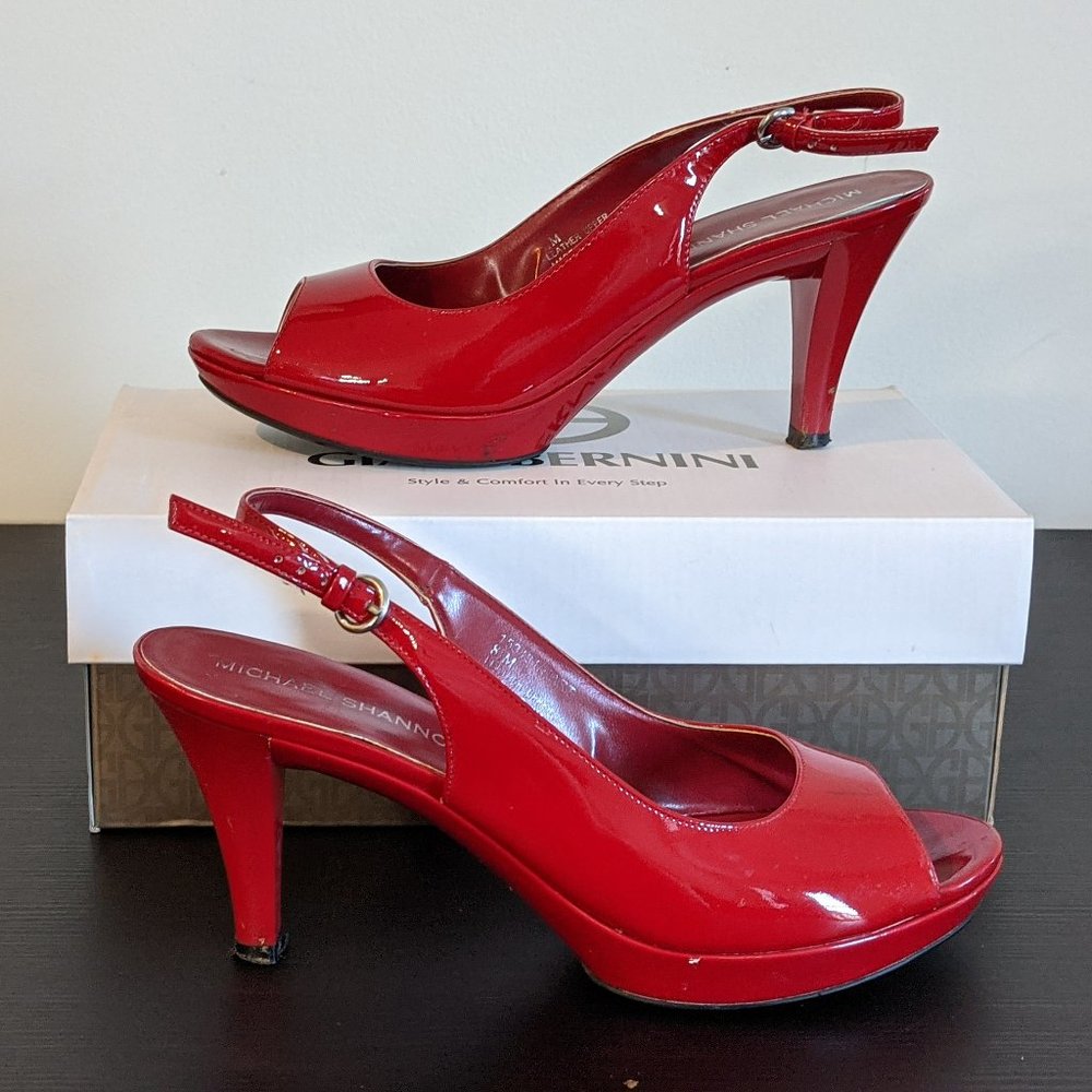 Michael Shannon Red Peep Toe Pumps